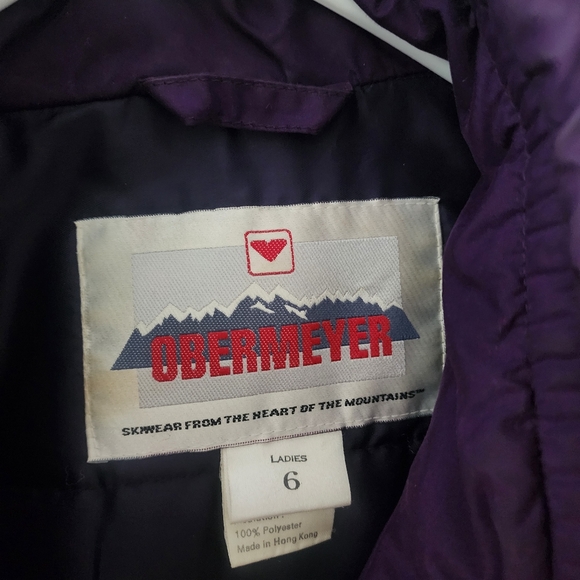 Vtg 80s  Women's Obermeyer Ski Jacket Bacall Size 6 Retro Puff Red Purple EUC - Picture 4 of 10